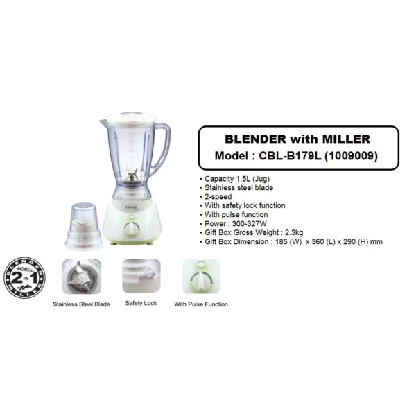 Cornell 1.5L Blender with MilL Cup CBL